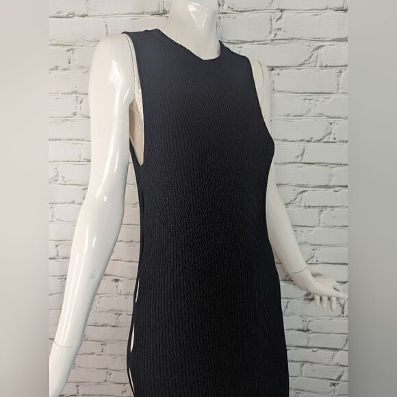Zara Side Vented cut out Ribbed black dress Size small Limited Edition - Picture 6 of 6